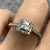 Princess Cut Halo Engagement CZ Ring 9ct 9k Yellow Gold - Size K 1/2