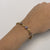 Iolite Daisy Flower Fancy Bracelet 9ct 9k Yellow Gold 7.5” Inches