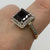 Garnet & Diamond Square Halo Accent Ring 9ct 9k Yellow Gold - Size P