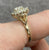 CZ Daisy Flower Ornate Cluster Heart Shoulder Ring 9ct 9k Yellow Gold - Size M