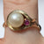 Pearl & Ruby Bypass Ring 10ct 10k Yellow Gold - Size K 1/2