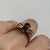 Retro Garnet Two Stone Square Shoulder Ring 9ct 9k Yellow Gold  - Size M