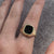 Onyx Square Signet Ring 9ct 9k Yellow Gold  - Size T 1/2