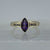 Marquise Amethyst & Diamond Accent Bezel Ring 9ct Yellow Gold - Size J