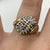 Diamond .25ct Cluster Croissant Shoulders Ring 9k 9ct Yellow Gold - Size L 1/2