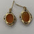 Cameo Vintage Dangle Drop Hook Earrings 9ct 9k Yellow Gold