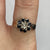 Sapphire & Diamond Daisy Flower Cluster Ring 9ct 9k Yellow Gold  - Size P