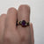 Amethyst Cabochon with Diamond Accents Ring 9ct 9k Yellow Gold - Size P