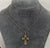 Garnet Filigree Cross Crucifix Pendant 9ct 9k Yellow Gold