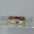 Ruby & Diamond Crossover Ring 9ct 9k Yellow Gold - Size O 1/2