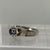 Tanzanite & Diamond Daisy Textured Shoulder Ring 18ct 18k White Gold- Size M