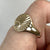 Diamond Starburst Embossed Signet Ring 9ct 9k Yellow Gold - Size V