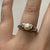 Chunky Shoulder Pearl Ring White Gold 9ct 9k - Size M