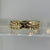 Greek Key Crossover Cubic Zirconia Accents Ring 14ct 14K Yellow Gold - Size R