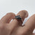 Sapphire & Diamond Cluster Ring 18ct 18k White Gold - Size J