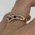 Ruby & Diamond Wishbone Ring 9ct 9k Yellow Gold - Size K