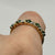 Emerald & Diamond Twist Band Ring 9ct 9k Yellow Gold - Size P