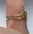 Double Intertwined Heart Rope Twist Split Shank Ring 9ct 9k Yellow Gold - Size H