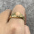 Old Cut Diamond .30ct & Coral Antique Ring 18ct Yellow Gold - Size S