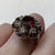 Garnet & White Topaz Ornate Cluster Flower Ring 9ct 9k Yellow Gold - Size L