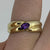 Amethyst Solitaire Flush Set Twist Band Ring 9ct 9k Yellow Gold - Size L 1/2