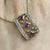 Pink Tourmaline & Diamond Cut Out Pendant 9ct 9k Yellow Gold