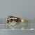 Ruby & Diamond Wishbone Ring 9ct 9k Yellow Gold - Size K