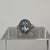 Aquamarine & Diamond Halo Ring 9ct 9k White Gold - Size S