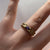 Amethyst Solitaire Flush Set Twist Band Ring 9ct 9k Yellow Gold - Size L 1/2