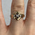 Diamond & Sapphire Cluster Double Stacked Ring 9ct 9k Yellow Gold  - Size L