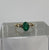 Emerald & Diamond Accent Ring 9ct 9k Yellow Gold - Size N