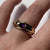 Amethyst Flush Set Band Ring 9ct 9k Yellow Gold - Size M