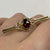 Garnet Oval Cut Solitaire Filigree Brooch 9ct Yellow Gold