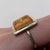 Bezel Set Amber (Imitation) Cocktail Ring 9ct 9k Yellow Gold - Size O