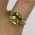 Citrine & Diamond Cushion Cut Ring 9ct 9k Yellow Gold - Size T