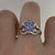 Tanzanite Flower Ornate Ring 9ct White Gold - Size N 1/2