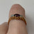 East West Amethyst & Diamond Ring 18ct 18K Yellow Gold - Size R