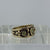 Peridot Ornate Bezel Set Patterned Band Ring 9ct 9k Yellow Gold - Size L