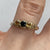 Citrine & Sapphire Three Stone Filigree Ring  9ct 9k Yellow Gold  - Size M