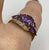 Amethyst & Diamond Ornate Cluster Ring 9ct 9k Yellow Gold - Size P