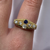 Diamond & Sapphire Unique Unisex Ring 18ct Yellow Gold - Size R