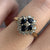 Diamond & Sapphire Cluster Ring 18ct 18k Yellow Gold - Size J