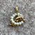 Dolphin Pearl Halo Ruby Accent Charm Pendant 9ct 9k Yellow Gold