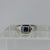 London Blue Topaz Square Bezel Set Ring 9ct 9K White Gold - Size H