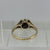 Sapphire & Diamond Daisy Flower Open Shoulders Ring 9ct 9K Yellow Gold - Size L