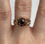 Garnet Daisy Flower Cluster Embossed Cut Out Ring 9ct 9k Yellow Gold - Size O