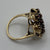 Garnet Daisy Flower Ornate Baroque Cluster Ring 9ct 9k Yellow Gold - Size N