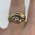 Two Tone Wave Wishbone Ring 18ct 18k Yellow Gold - Size M