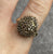 Champagne Diamond Ornate Cluster Ring 9ct 9k Yellow Gold - Size P 1/2