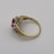 Ruby Lab Grown & Diamond Heart Cluster Ring 9ct 9k Yellow Gold - Size L